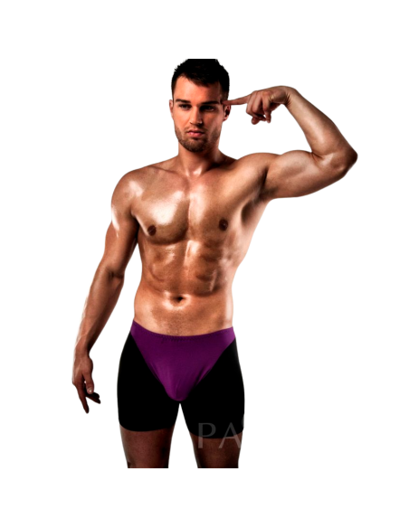 PASSION BOXER 009 LILA NEGRO EROTIC LINGERIE S M
