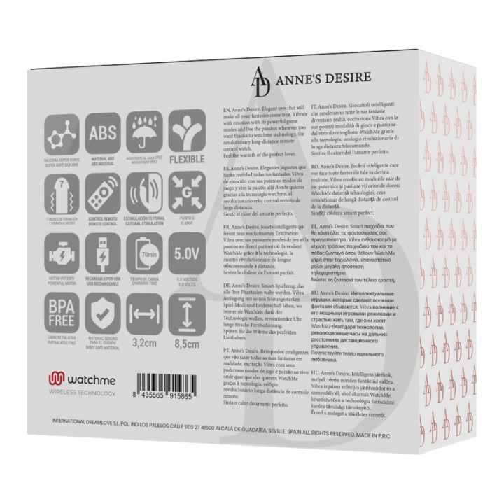 ANNE S DESIRE DUAL PLEASURE TECNOLOGIA WATCHME NEGRO GOLD