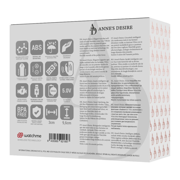 ANNE S DESIRE PANTY PLEASURE TECNOLOGIA WATCHME NEGRO GOLD