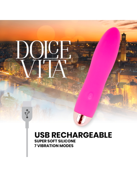 DOLCE VITA VIBRADOR RECARGABLE FOUR ROSA 7 VELOCIDADES DOLCE VITA VIBRADOR RECARGABLE FOUR ROSA 7 VELOCIDADES