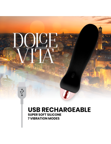 DOLCE VITA VIBRADOR RECARGABLE FIVE NEGRO 7 VELOCIDADES