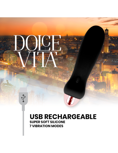 DOLCE VITA VIBRADOR RECARGABLE FIVE NEGRO 7 VELOCIDADES DOLCE VITA VIBRADOR RECARGABLE FIVE NEGRO 7 VELOCIDADES