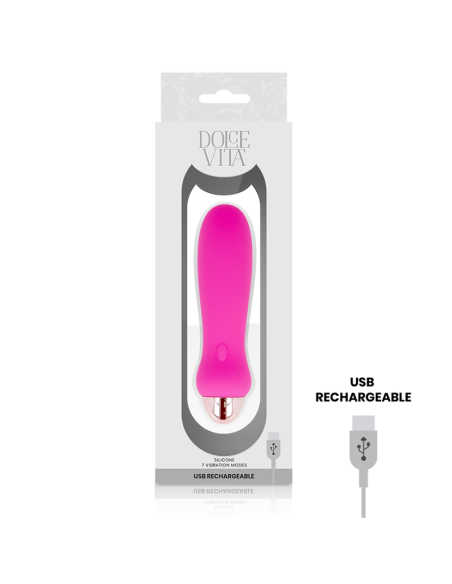 DOLCE VITA VIBRADOR RECARGABLE FIVE ROSA 7 VELOCIDADES DOLCE VITA VIBRADOR RECARGABLE FIVE ROSA 7 VELOCIDADES