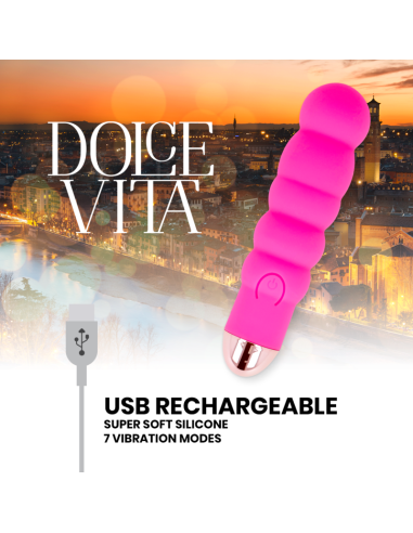 DOLCE VITA VIBRADOR RECARGABLE SIX ROSA 7 VELOCIDADES