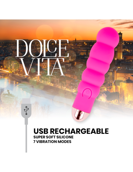 DOLCE VITA VIBRADOR RECARGABLE SIX ROSA 7 VELOCIDADES DOLCE VITA VIBRADOR RECARGABLE SIX ROSA 7 VELOCIDADES