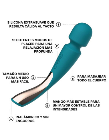 LELO MASAJEADOR SMART MEDIUM WAND 2 VERDE AGUA