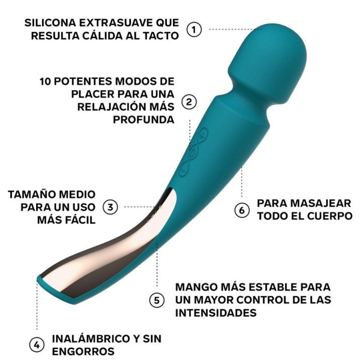 LELO MASAJEADOR SMART MEDIUM WAND 2 VERDE AGUA