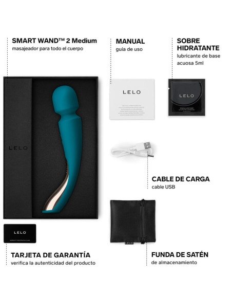 LELO MASAJEADOR SMART MEDIUM WAND 2 VERDE AGUA