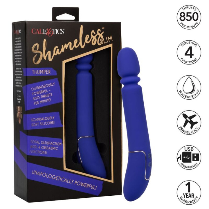 CALEXOTICS SHAMELESS SLIM THUMPER MASAJEADOR AZUL
