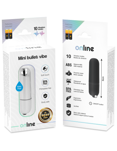 ONLINE MINI BALA VIBRADORA PLATEADA