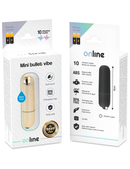 ONLINE MINI BALA VIBRADORA DORADA