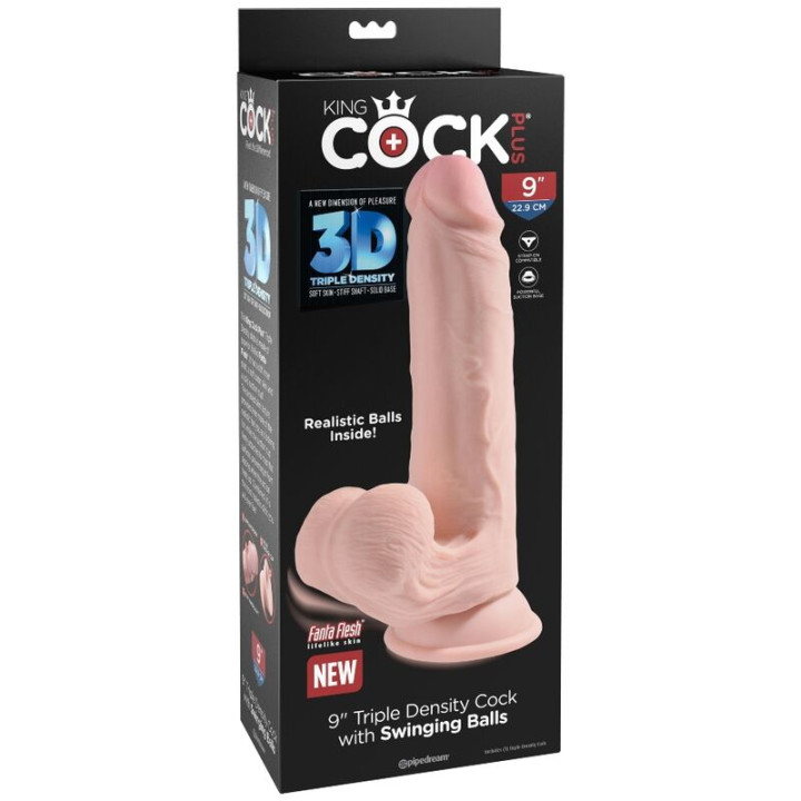 KING COCK PLUS 3D DILDO SWINGING BALLS 203 CM