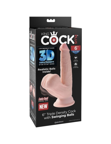 KING COCK PLUS 3D DILDO SWINGING BALLS 127 CM KING COCK PLUS 3D DILDO SWINGING BALLS 127 CM