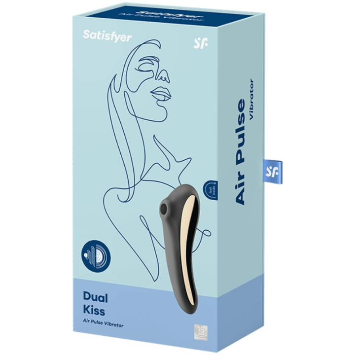 SATISFYER DUAL KISS ESTIMULADOR CLITORIS NEGRO
