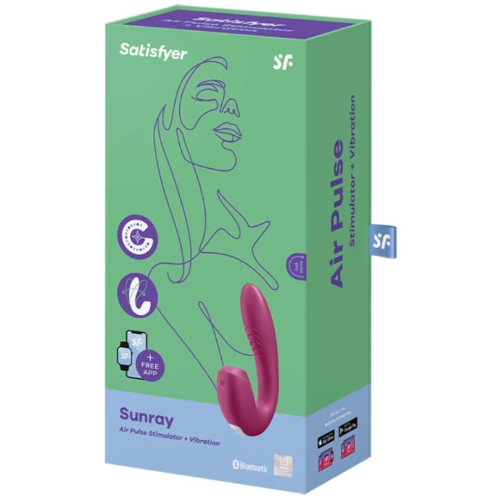 SATISFYER SUNRAY ESTIMULADOR Y VIBRADOR APP ROJO
