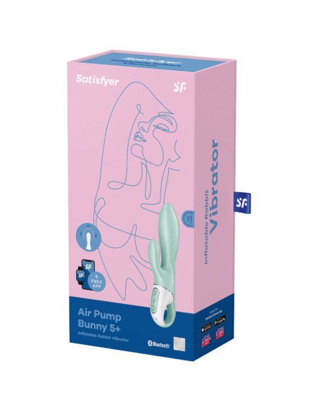 SATISFYER AIR PUMP BUNNY 5 VIBRADOR RABBIT INFLABLE APP VERDE