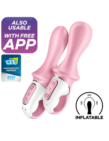 SATISFYER AIR PUMP BOOTY 5 VIBRADOR ANAL INFLABLE ROSA