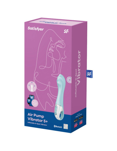 SATISFYER AIR PUMP VIBRATOR 5 VIBRADOR PUNTO G INFLABLE APP AZUL