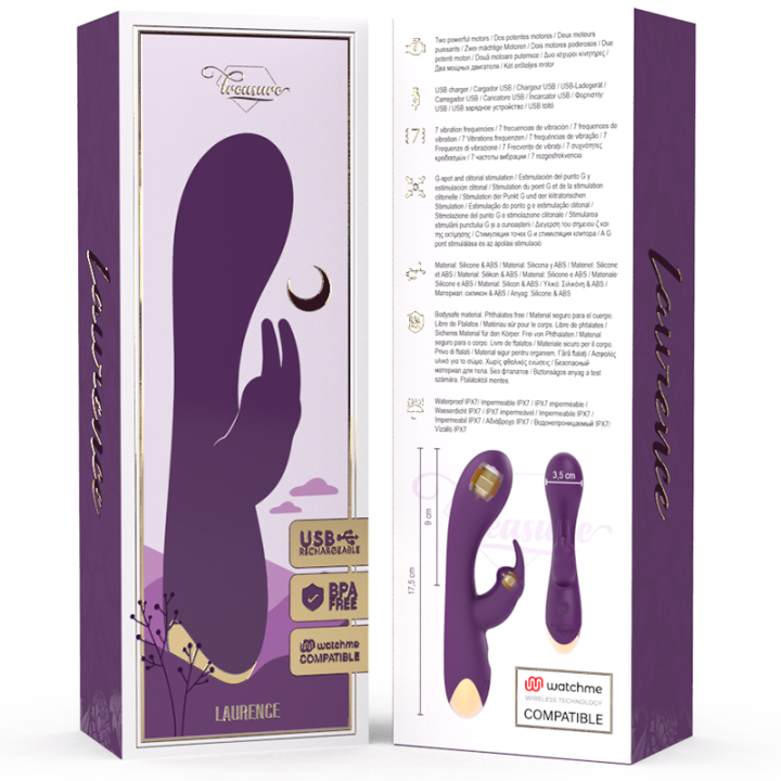 TREASURE LAURENCE RABBIT VIBRADOR COMPATIBLE CON LA TECNOLOGIA WATCHME WIRELESS