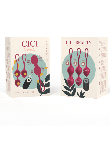 CICI BEAUTY PREMIUM SILICONE 3 VIBRATING KEGEL BEADS REMOTE CONTROL