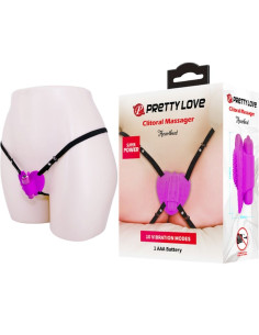 PRETTY LOVE MASAJEADOR DE CLITORIS HEARTBEAT 10 MODOS DE VIBRACION MORADO