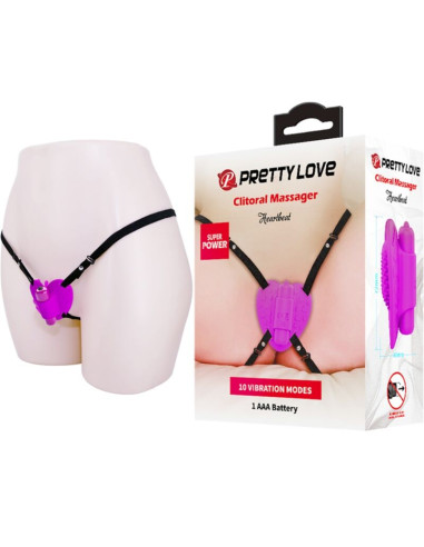 PRETTY LOVE MASAJEADOR DE CLITORIS HEARTBEAT 10 MODOS DE VIBRACION MORADO