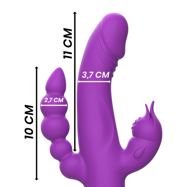 INTENSE CASANOVA VIBRADOR RABBIT SILICONA TRIPLE MOTOR MORADO