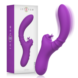 INTENSE HARRY VIBRADOR FLEXIBLE CON LENGUA MORADO