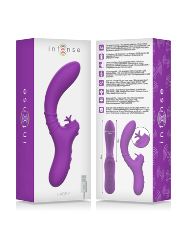 INTENSE HARRY VIBRADOR FLEXIBLE CON LENGUA MORADO