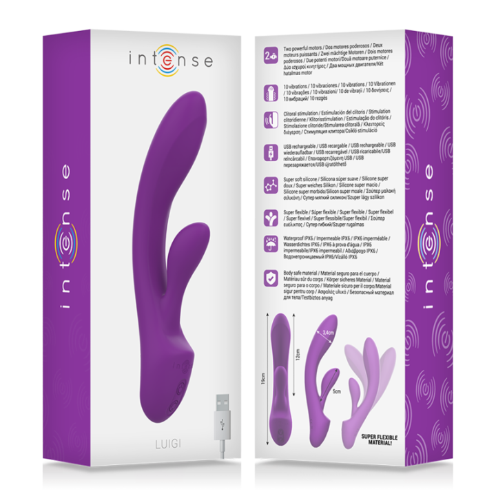INTENSE LUIGI VIBRADOR RABBIT SILICONA LIQUIDA MORADO