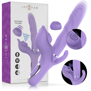 INTENSE BILLIE VIBRADOR MULTIFUNCION RECARGABLE ONDAS ESTIMULADORAS CON PULSADOR MORADO