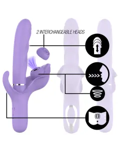 INTENSE BILLIE VIBRADOR MULTIFUNCION RECARGABLE ONDAS ESTIMULADORAS CON PULSADOR MORADO 2