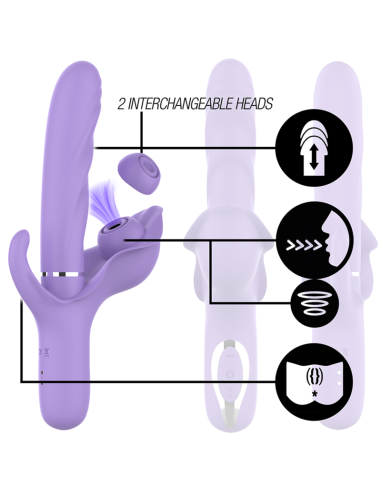 INTENSE BILLIE VIBRADOR MULTIFUNCION RECARGABLE ONDAS ESTIMULADORAS CON PULSADOR MORADO