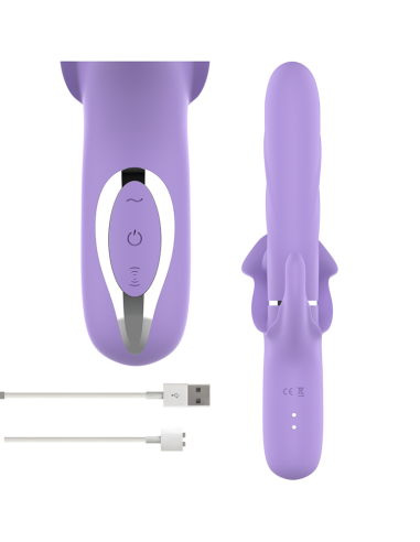 INTENSE BILLIE VIBRADOR MULTIFUNCION RECARGABLE ONDAS ESTIMULADORAS CON PULSADOR MORADO