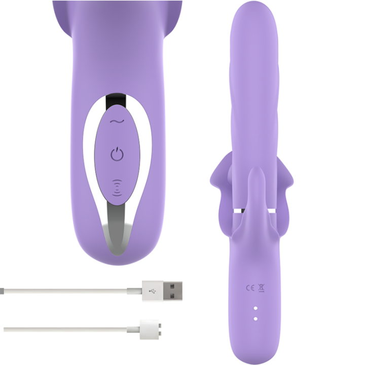 INTENSE BILLIE VIBRADOR MULTIFUNCION RECARGABLE ONDAS ESTIMULADORAS CON PULSADOR MORADO
