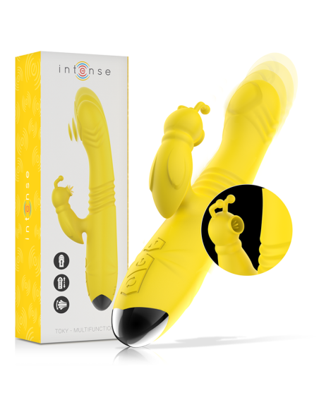 INTENSE TOKY VIBRADOR MULTIFUNCION RECARGABLE UP DOWN CON ESTIMULADOR DE CLITORIS AMARILLO INTENSE TOKY VIBRADOR MULTIFUNCION RECARGABLE UP DOWN CON ESTIMULADOR DE CLITORIS AMARILLO