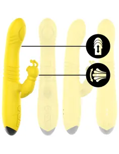 INTENSE TOKY VIBRADOR MULTIFUNCION RECARGABLE UP DOWN CON ESTIMULADOR DE CLITORIS AMARILLO 2