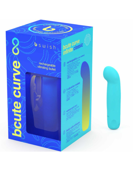 B SWISH BCUTE CURVE INFINITE CLASSIC EDICION LIMITADA VIBRADOR RECARGABLE SILICONA AZUL