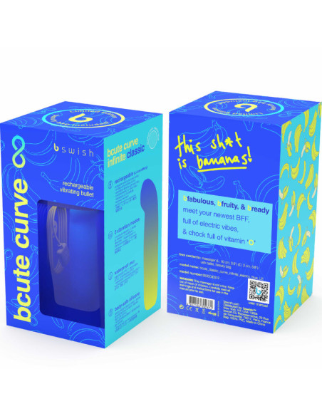 B SWISH BCUTE CURVE INFINITE CLASSIC EDICION LIMITADA VIBRADOR RECARGABLE SILICONA AZUL
