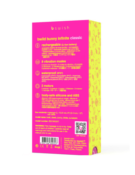 B SWISH BWILD BUNNY INFINITE CLASSIC VIBRADOR RECARGABLE SILICONA ROSA B SWISH BWILD BUNNY INFINITE CLASSIC VIBRADOR RECARGABLE SILICONA ROSA