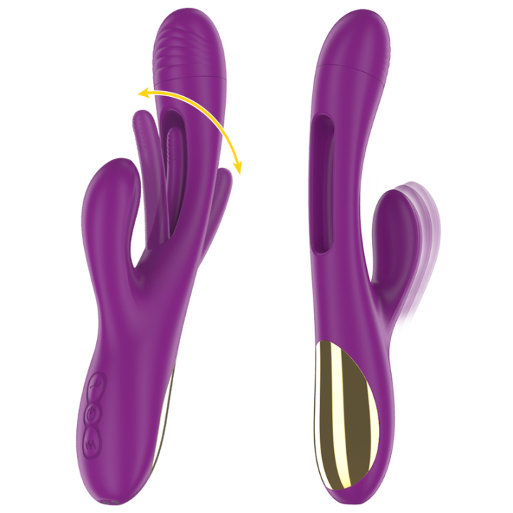 INTENSE APOLO VIBRADOR MULTIFUNCION RECARGABLE 7 VIBRACIONES CON LENGUA OSCILANTE MORADO