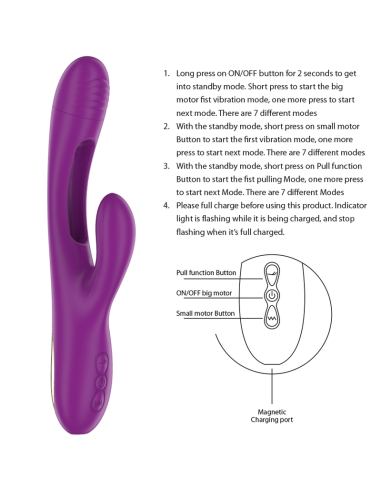 INTENSE APOLO VIBRADOR MULTIFUNCION RECARGABLE 7 VIBRACIONES CON LENGUA OSCILANTE MORADO