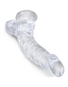 KING COCK CLEAR PENE REALISTICO CURVADO CON TESTICULOS 165 CM TRANSPARENTE 2