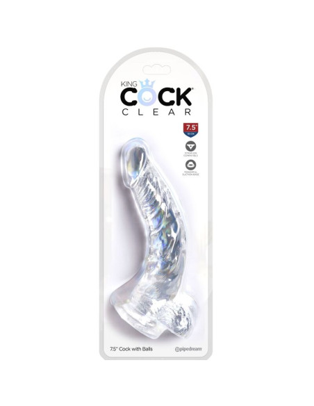 KING COCK CLEAR PENE REALISTICO CURVADO CON TESTICULOS 165 CM TRANSPARENTE KING COCK CLEAR PENE REALISTICO CURVADO CON TESTICULOS 165 CM TRANSPARENTE