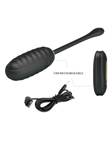 PRETTY LOVE DOREEN HUEVO VIBRADOR DE LUJO RECARGABLE NEGRO CONTROL REMOTO
