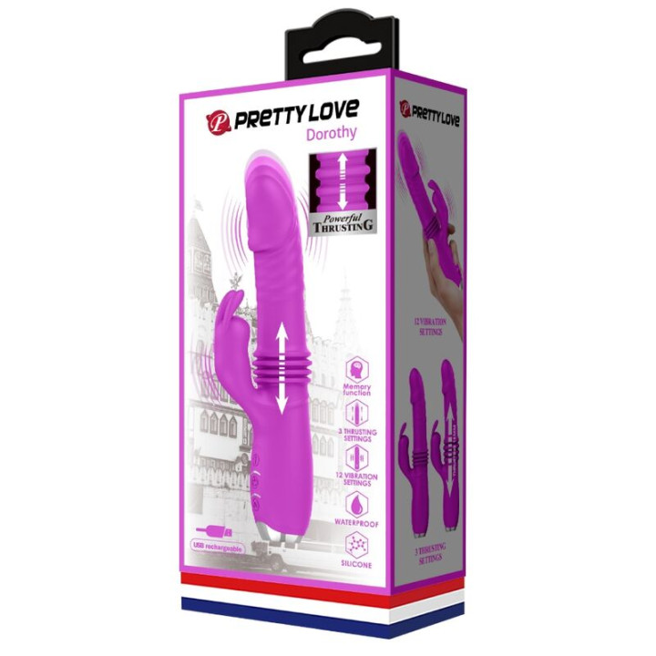 PRETTY LOVE DOROTHY VIBRADOR CONEJO RECARGABLE MORADO