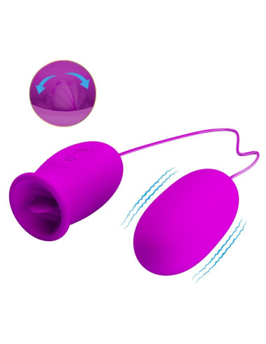 PRETTY LOVE DAISY HUEVO DUAL VIBRADOR RECARGABLE MORADO