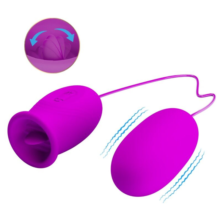 PRETTY LOVE DAISY HUEVO DUAL VIBRADOR RECARGABLE MORADO