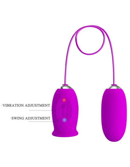 PRETTY LOVE DAISY HUEVO DUAL VIBRADOR RECARGABLE MORADO PRETTY LOVE DAISY HUEVO DUAL VIBRADOR RECARGABLE MORADO