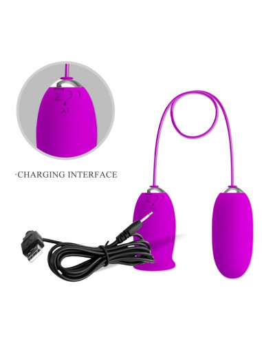 PRETTY LOVE DAISY HUEVO DUAL VIBRADOR RECARGABLE MORADO